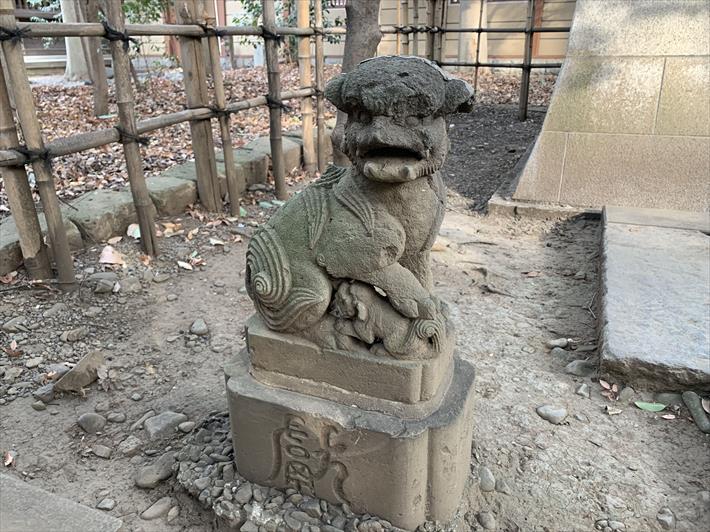 巽神社の左側の狛犬