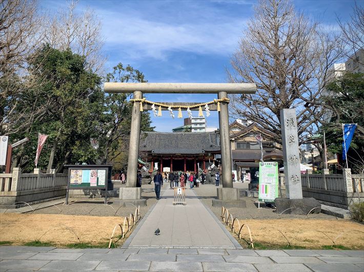 浅草神社の鳥居と参道